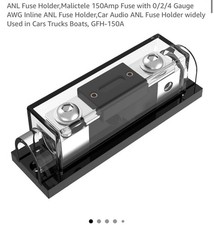 ANL Fuse Holder,150Amp Fuse with 0/2/4 Gauge AWG Inline ANL Fuse Holder,Car A...