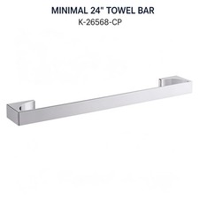 KOHLER Minimal 24-Inch Towel Bar Polished Chrome Modern Bathroom Towel Holder