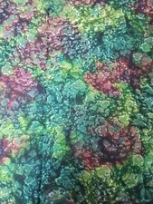 Green Purple Hand Dyed Batik Sewing Quilting Fabric 2 1/2 Yards