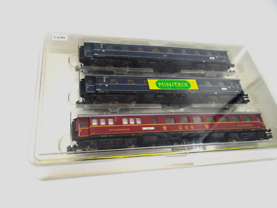 Minitrix  13707 Spur N 3er Set Schnellzugwg. ''Dompfeil'' der DB in OVP+ Innenbel.