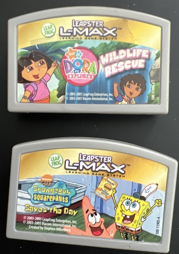 Leapster Leap Frog L Max Sponge Bob Saves The Day Game & Dora Explorer (2) - Picture 1 of 4