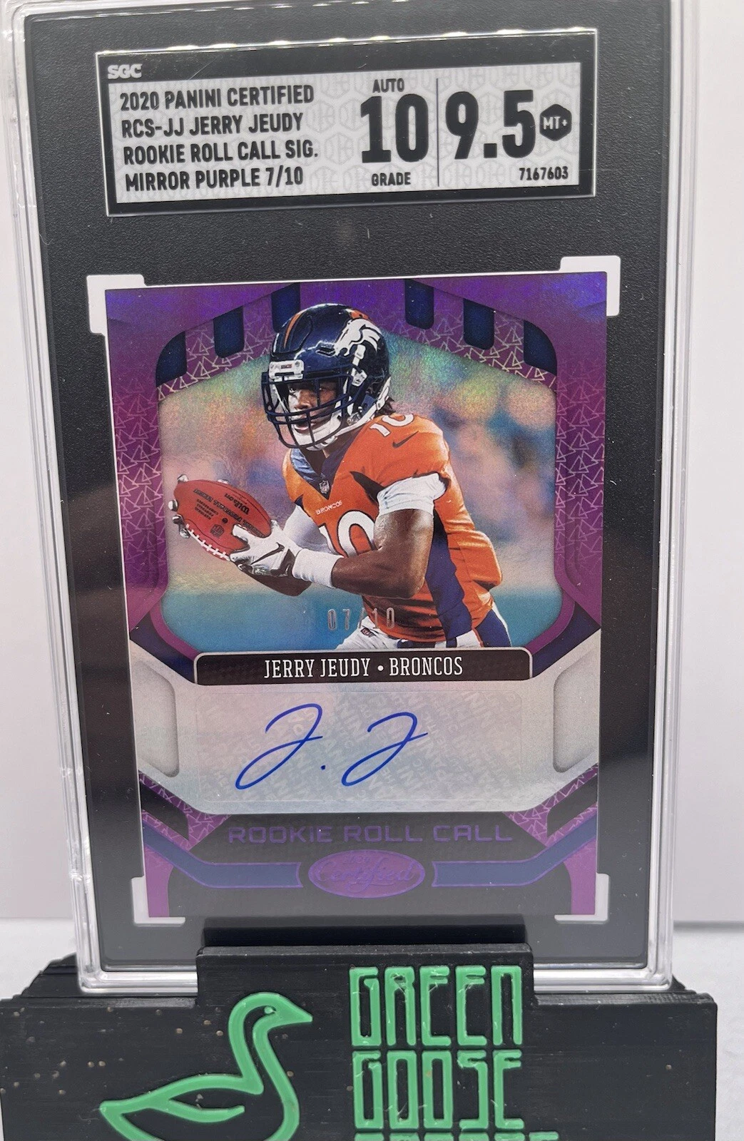 Jerry Jeudy Panini Certified Rookie Roll Call Signatures #RCSJJ Mirror Purple