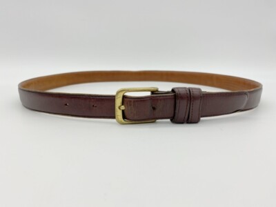 Coach Belt Size 34 Burgundy Leather Brass Buckle US Made  display picture 3