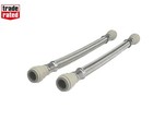 2 x Push Fit Plumbing Fittings Flexi Hoses 15mm x 15mm x 300mm Long Tap Flexi