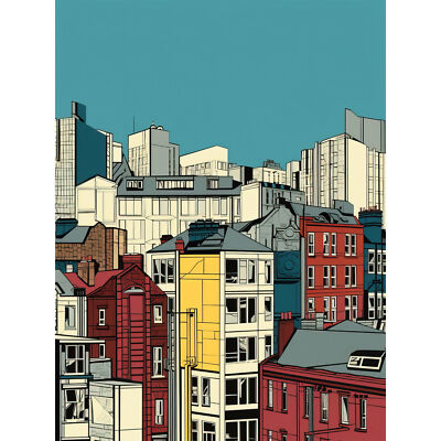 Manchester City Architecture Styles Cityscape XL Wall Art Canvas Poster Print