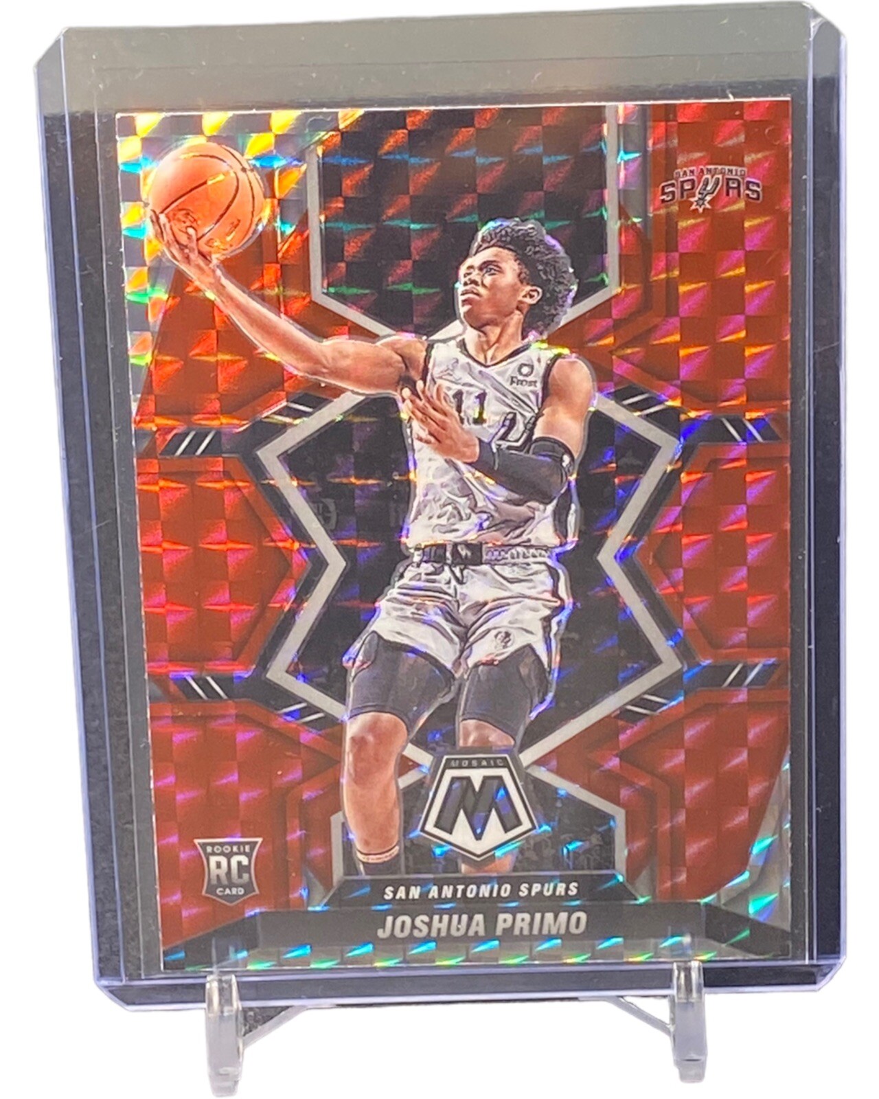 2021-22 Mosaic Rookie RC Red Joshua Primo San Antonio Spurs #204 W/ Top Loader