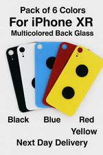 For iPhone XR Replacement Back Glass Rear Glass Battery Cover Big Hole-Pack of 6