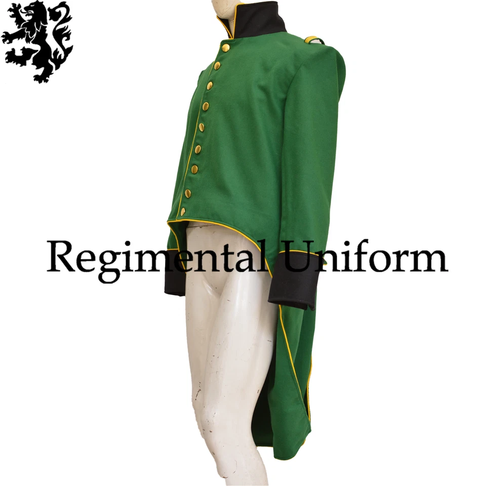 Chaleco militar de lana verde del siglo XIX británico era victoriana ropa formal por la mañana Foto 2 de 4