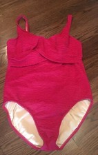 Onepiece 16 Xl Textured Lipstick Pink Lux Swimsuit W Criss Cross Bodice