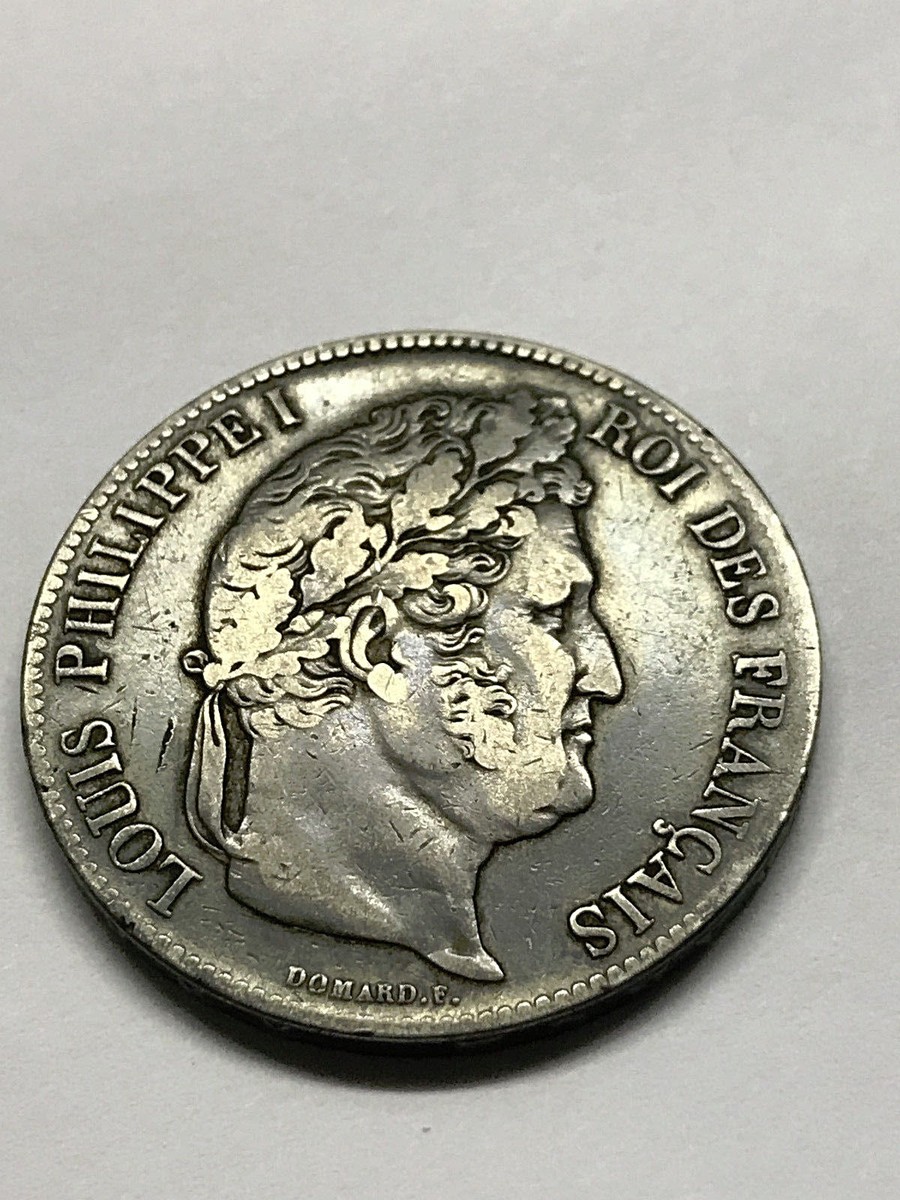 フランス　シルバーサーバー　純銀 1836-BB France 5 Francs Silver VF+ #10895 | eBay