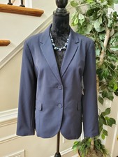 George Women's Blue Polyester Long Sleeve Two Button Single Breasted Blazer 18