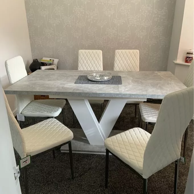 8 seater deals concrete dining table