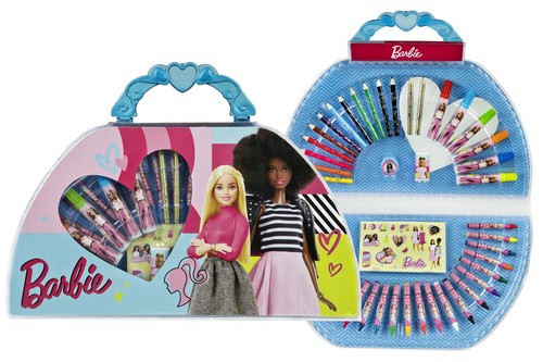 Mal- und Bastelset Barbie | Malkoffer mit Super Sticker Set - Bild 2 von 6