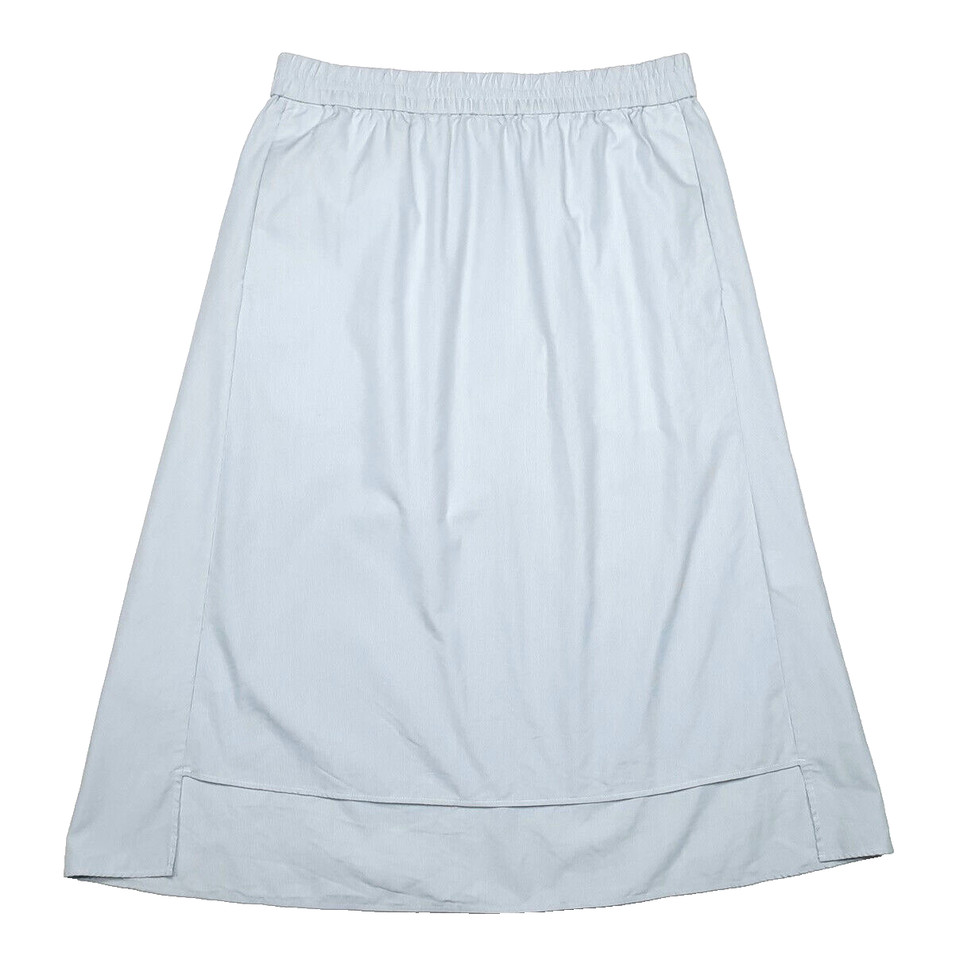 COS Size S Striped Aline Skirt Lightweight High Low Hem Pockts White Blue