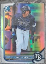 2022 Bowman Chrome Willy Vasquez RC Refractor #BDC-40 Tampa Bay Rays