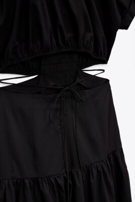 Zara black Cut-out poplin midi dress size XS | eBay