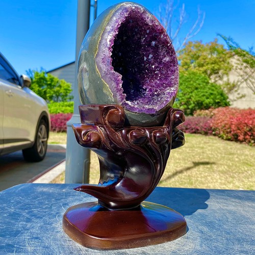 5.9LB Natural high-quality amethyst cave amethyst coin bag spiritual energy - 第 3/17 張圖片