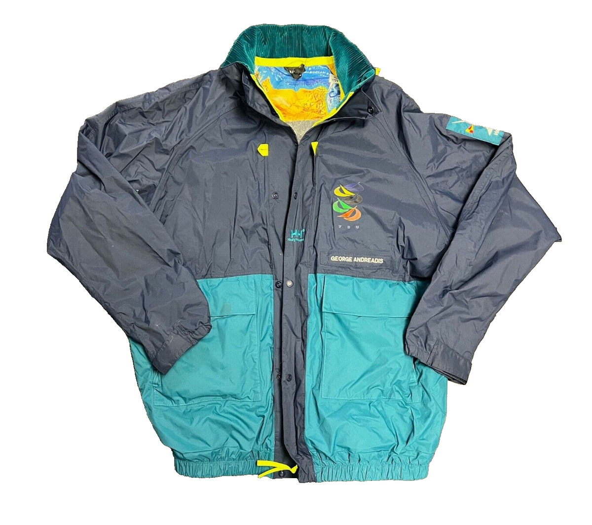 Vintage Helly Hansen Jacket Teal and Nave Blue Adult Size XL | eBay