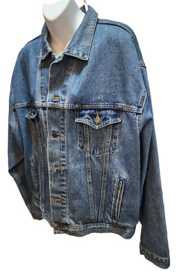 Vintage International Demin Jacket Trucker Rodeo Farm Unisex Jean Jacket XL