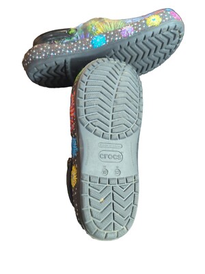 CROCS BAND FIREWORKS LIGHTS WORK, BLK/MULTI, #204048 SIZE 10 
