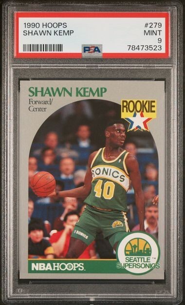 SHAWN KEMP 1990 Hoops #279 PSA 9 MINT RC