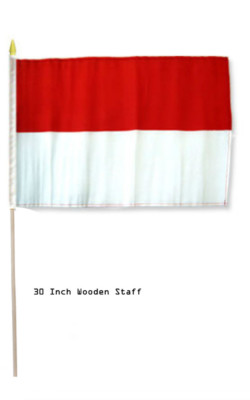 12x18 12''x18'' Monaco Country Stick Flag 30'' wood staff