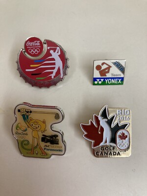  GOLF Celebrate Rio 2016 オリンピックモデル Rio 2016 summer Olympic golf Pins, lot of 4, Coke Yonex Panasonic
