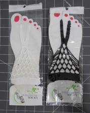 Womens Fishnet Lace Sheer Hollow Out White  Black Ankle Socks Sandals Lot of 2