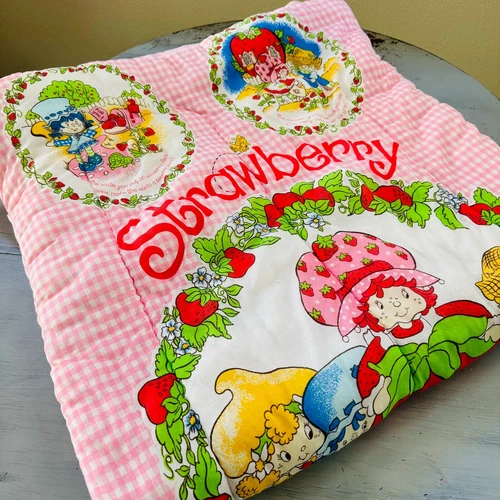 Vintage 80s Retro Strawberry Shortcake Sleeping Bag HOLES