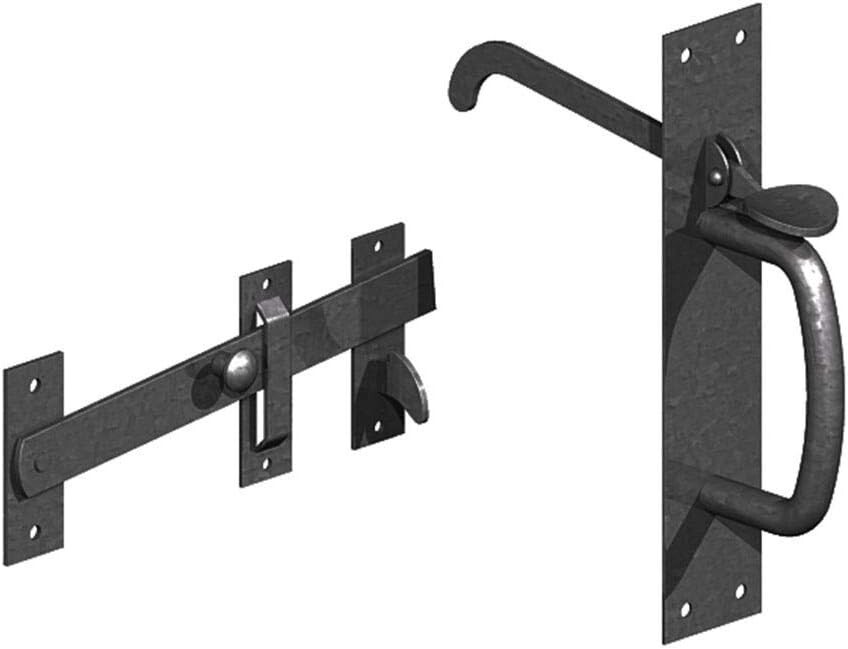 Suffolk Thumb Latch Heavy Duty Garden Gate Shed Cottage Door Catch Lock Set Blac