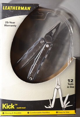 Leatherman Kick- retired, new NIP w leather sheath  #4077