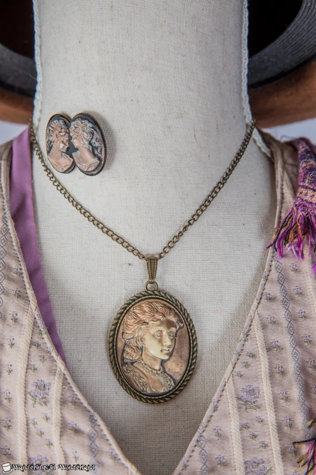 Lavender Tan Steampunk Costume Large Victorian Top Hat Goggles - Image 2 of 4