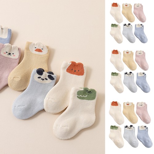 Baby Winter Socks 6 Pairs Soft Winter Warm Thick Socks Unisex-Child excellent - Picture 3 of 11