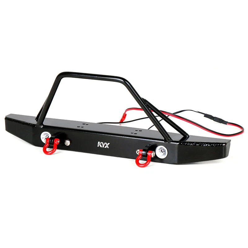 KYX 1/6 Scale Axial SCX6 HD Metal Front Bumper w/ Bull Bar Led Red Shackle - Image 2 of 4