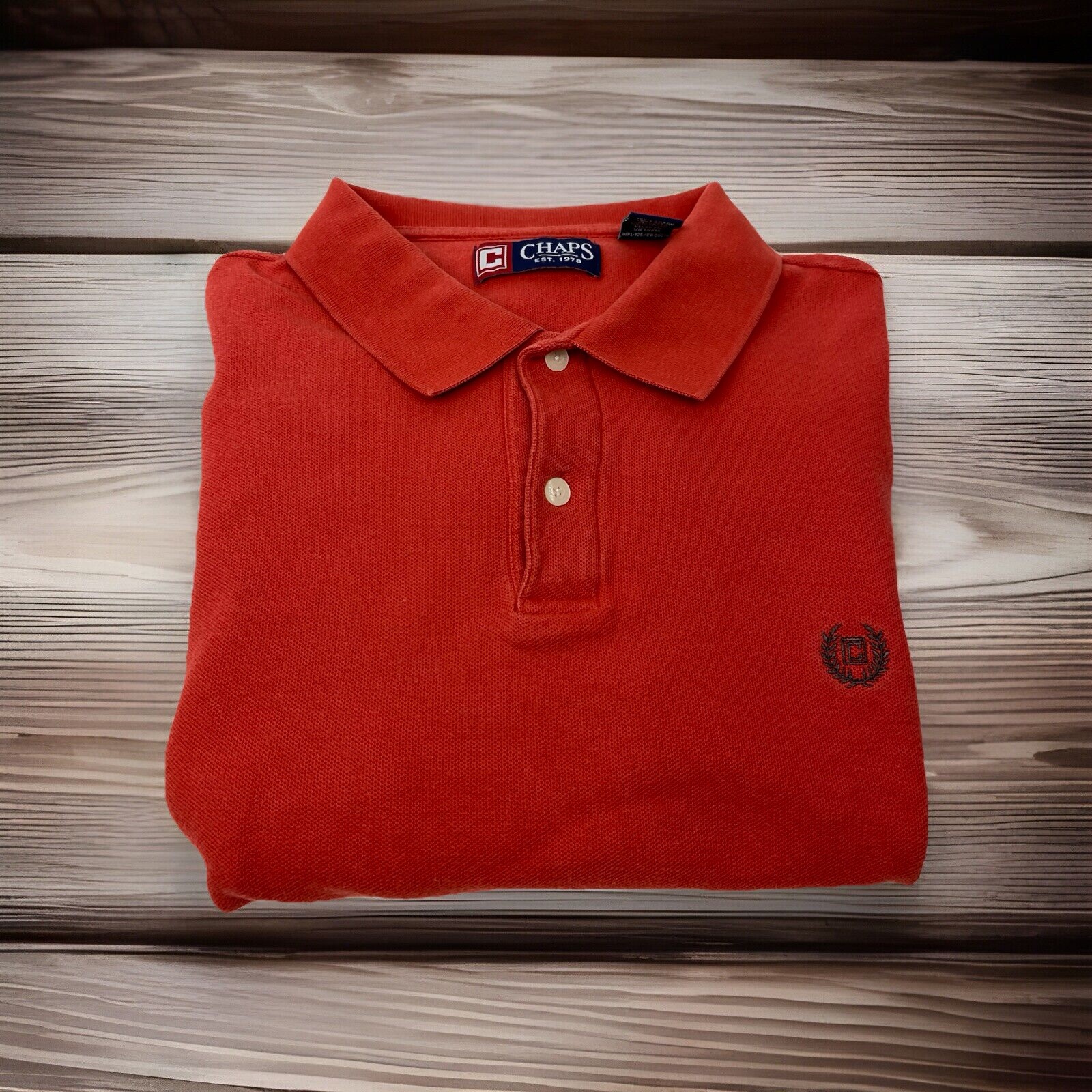 Chaps Men’s XL Extra Large Solid Orange Short Sle… - image 1