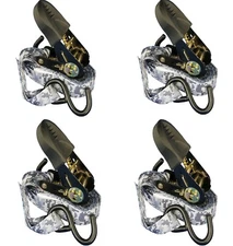 4pk 1"x 10' Tie Down Camo Straps S-Hook 1200LBS Break Strength 400LBS WLL