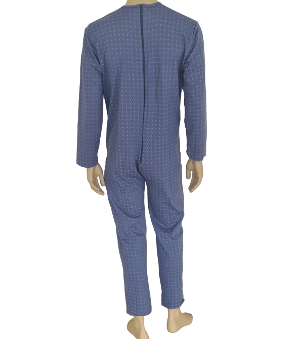 Pigiama Intero Sanitario Con Zip 100% Cotone - Manica Lunga Per Degenti - Foto 10