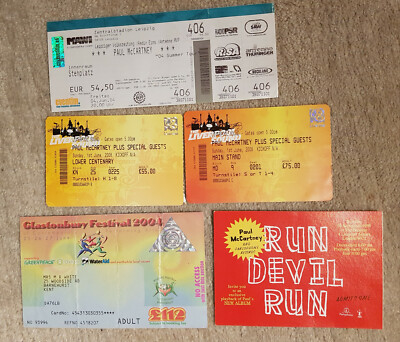Paul McCartney Ticket Eintrittskarten Sammlung Beatles Collection Tickets Teil 2