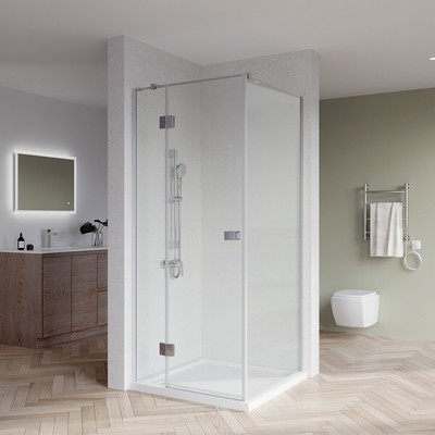 Download Melbourne Semi Frameless Shower Screen 850x850x2000x10mm Suit 900 Shower Base | eBay