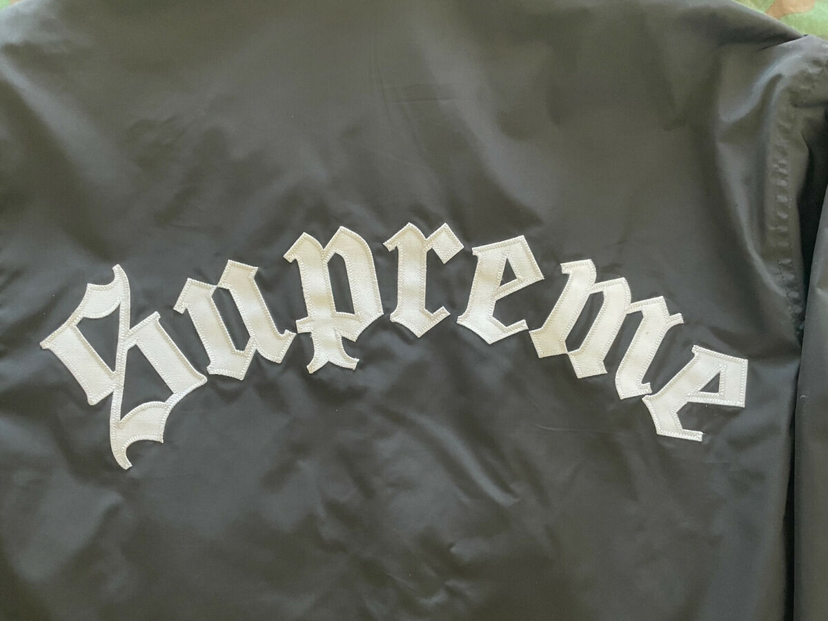 Supreme Old English Coaches Jacket FW16 Black Medium Rare Box Logo