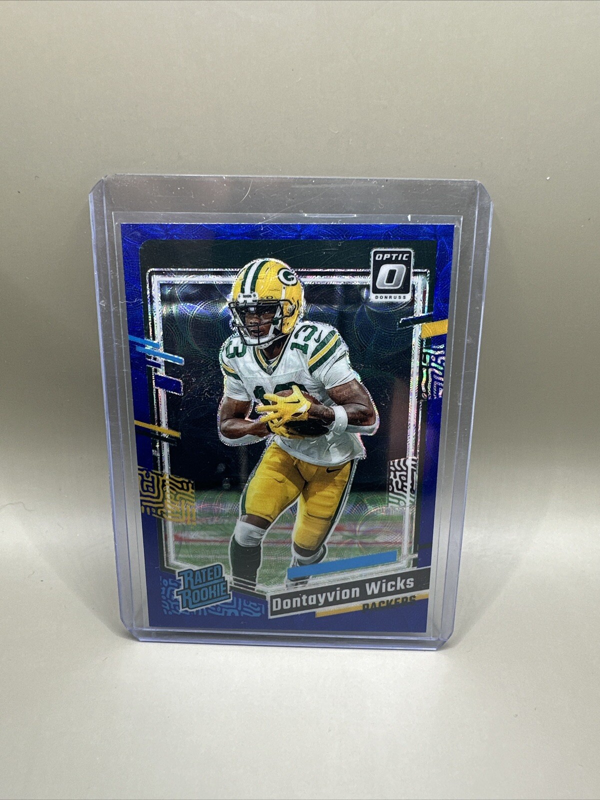 2023 Optic Dontayvion Wicks Blue Scope Rated Rookie #249 Packers