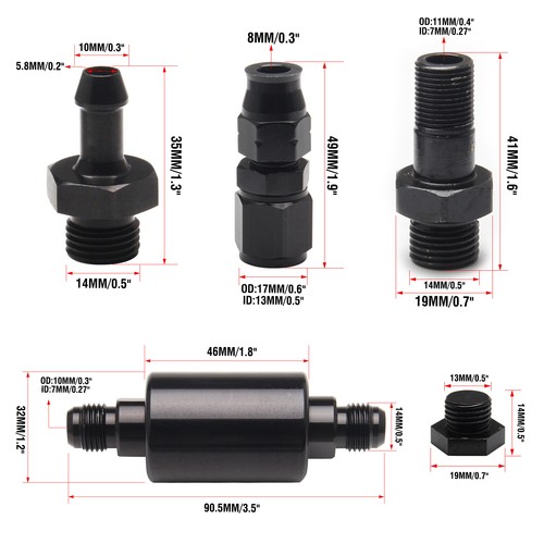 👍High Flow Fuel Rail w/ Regulator Gauge & AN6 Hose B16 B18 B20 Si B-Series👍 - Zdjęcie 6 z 6