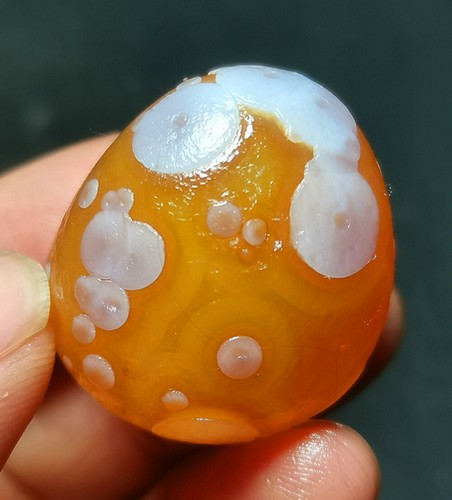 TOP 26.7g Green Gobi Agate Eyes Agate Silk Banded Agate Crystal Madagascar B326 - Picture 3 of 14