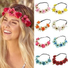 Flower Headband Head Garland Hair Band Crown Wreath Festival Boho Hippy Beach