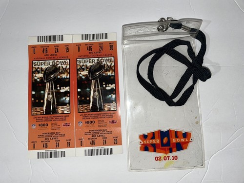 NEW UNUSED 2010 SUPER BOWL  XLIV (44) FULL  AUTHENTIC TICKETS (2) MINT CONDITION - Picture 1 of 8
