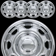4 CHROME 2010-2025 Ford F150 XL 17" Wheel Skins Hub Caps 8 Slot Steel Rim Covers