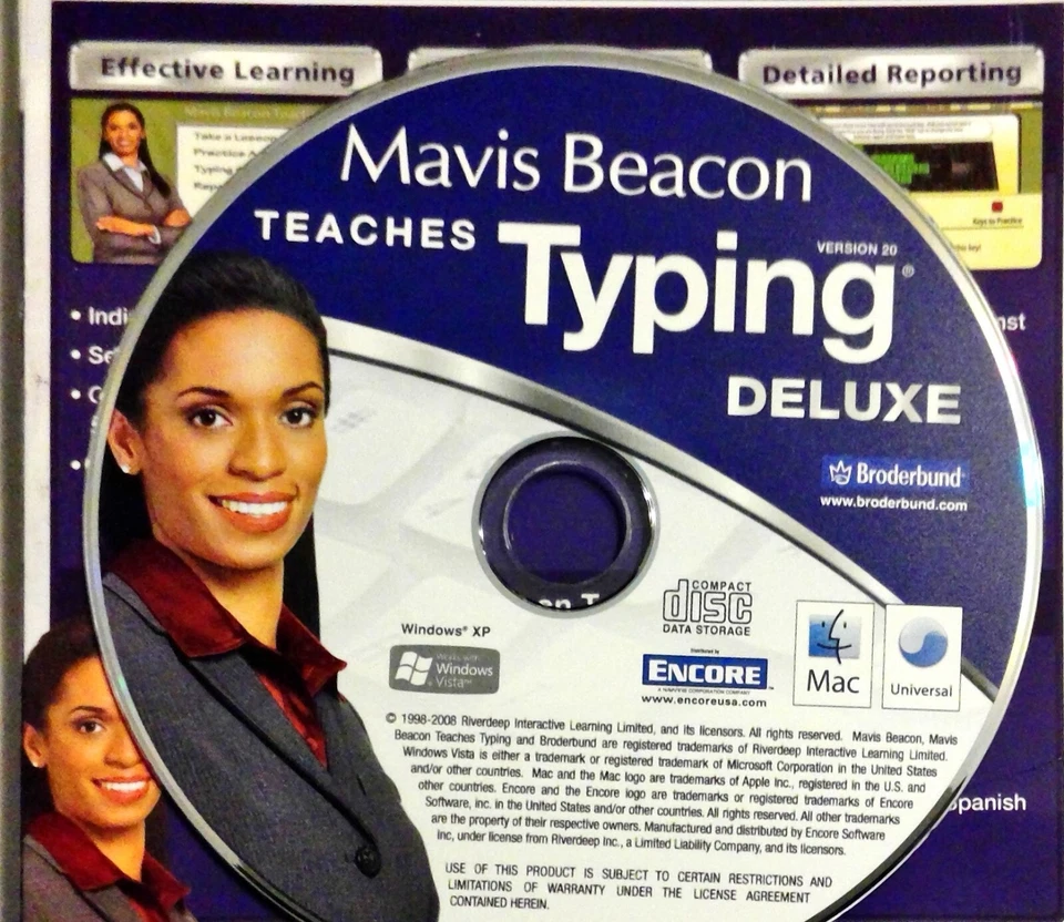 Mavis Beacon Teaches Typing Deluxe V20 PC/Mac Ages 8 & up,  Broderbund LikeNew  - Image 4 of 4