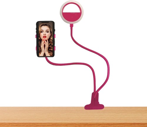 LED Selfie Ring Light Phone Holder Flexible Stand Long Arm for Stream Live Lamp