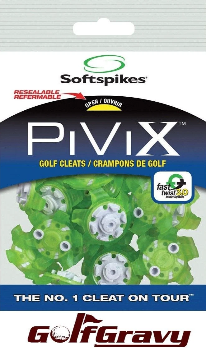 18 Softspikes PiViX Fast Twist 3.0 Golf Cleats Spikes - GREEN