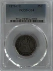 1876 cc seated liberty quarter 25c. PCGS G04
